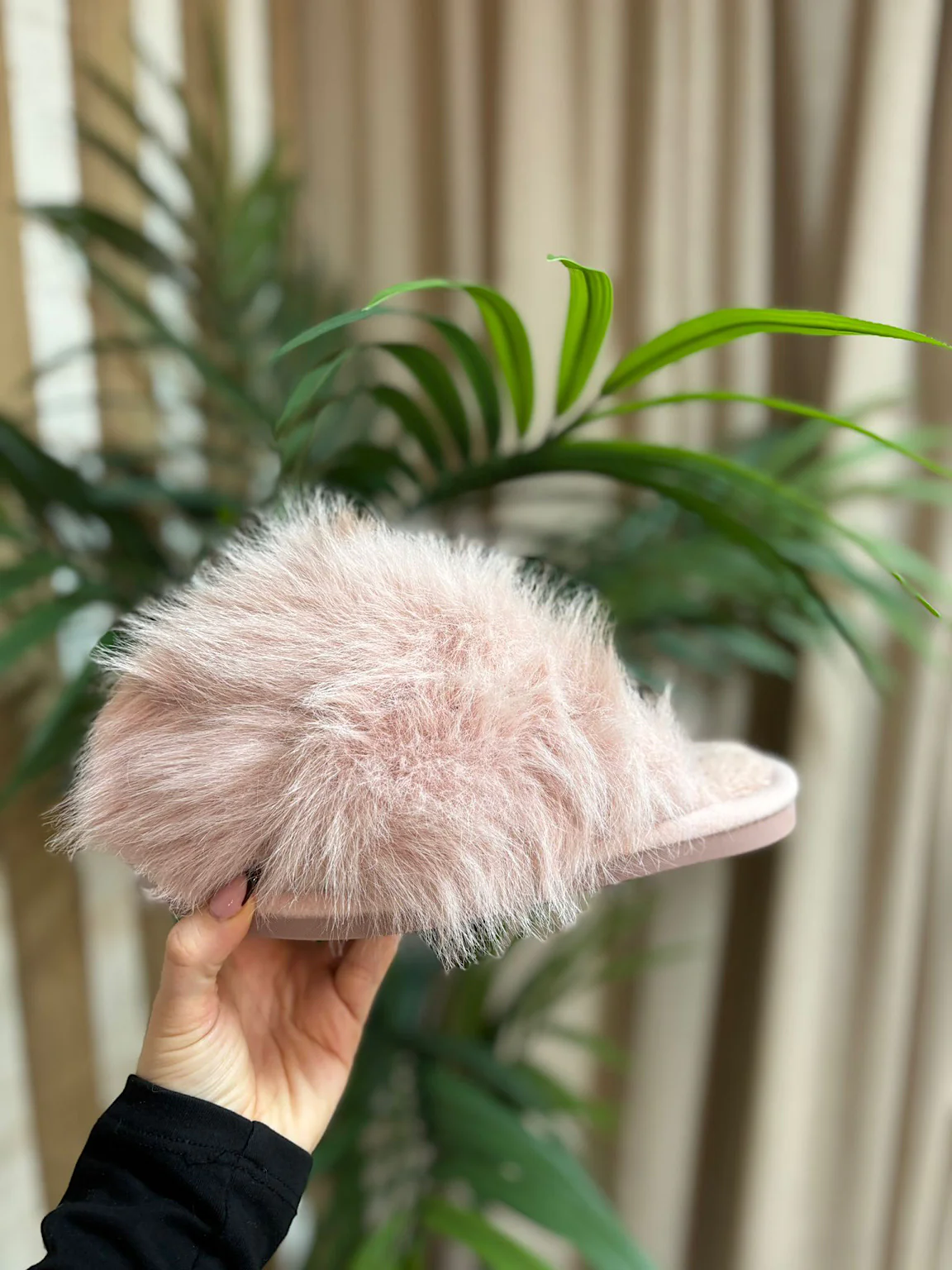 Pink Fluffy Mule Slippers - Image 5